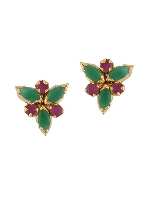 parijaat pack of cz stud earrings - 12796435 - Very Small Image - 1