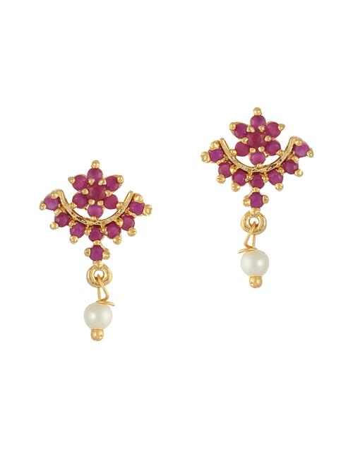 parijaat pack of cz stud earrings - 12796447 - Very Small Image - 1