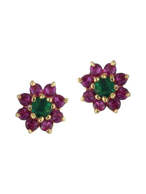 parijaat pack of cz stud earrings - 12796455 - Very Small Image - 1