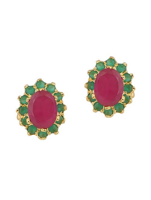 parijaat pack of cz stud earrings - 12796509 - Very Small Image - 1