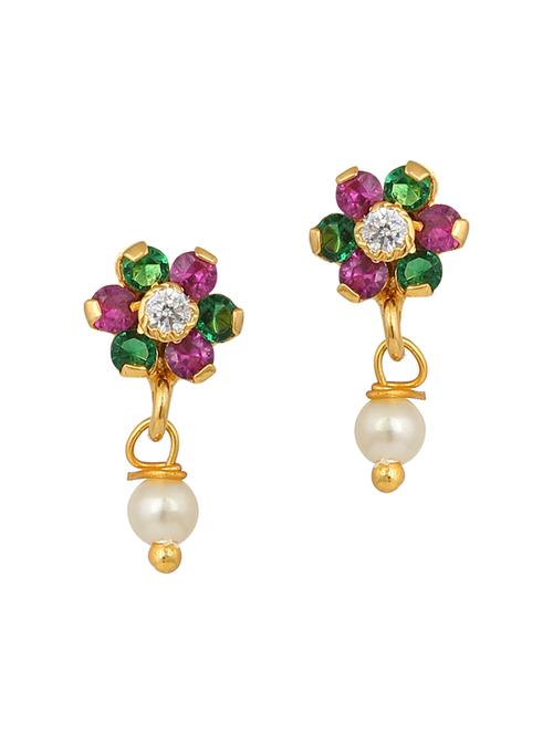 parijaat pack of cz stud earrings - 12796516 - Very Small Image - 1