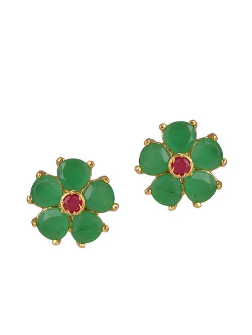 parijaat pack of cz stud earrings - 12796700 - Very Small Image - 1