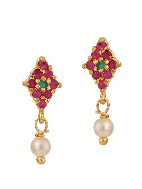 parijaat pack of cz stud earrings - 12796707 - Very Small Image - 1