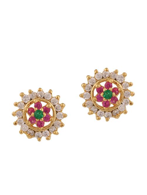 parijaat pack of cz stud earrings - 12796740 - Very Small Image - 1