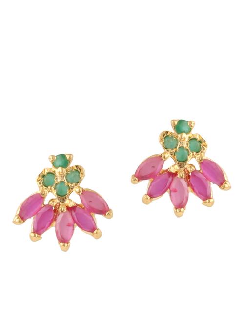 parijaat pack of cz stud earrings - 12796750 - Very Small Image - 1