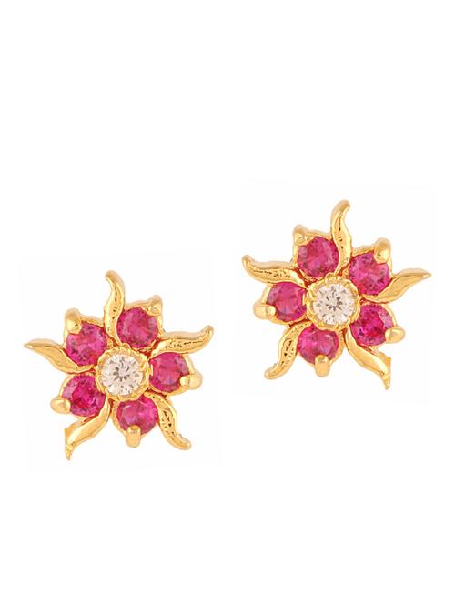 parijaat pack of cz stud earrings - 12796782 - Very Small Image - 1