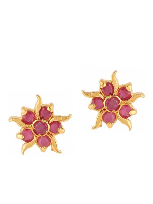 parijaat pack of cz stud earrings - 12796786 - Very Small Image - 1