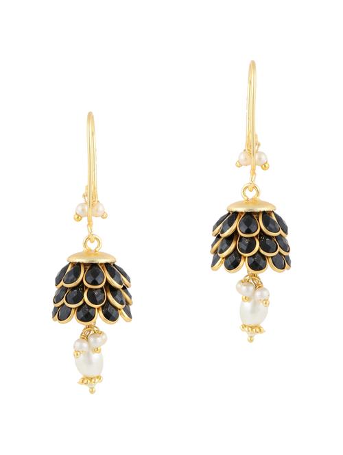 parijaat pack of cz jhumki earrings - 12797073 - Very Small Image - 1