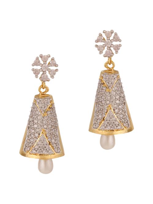parijaat pack of cz jhumki earrings - 12797125 - Very Small Image - 1