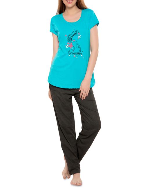 light blue and black night suit set - 1279906 - Very Small Image - 1