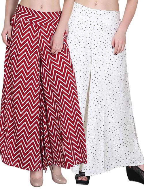 set of 2 multicolored crepe palazzo - 12799213 - Very Small Image - 1