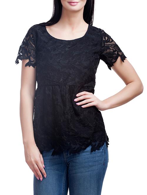 black cotton regular top - 12799421 - Very Small Image - 1