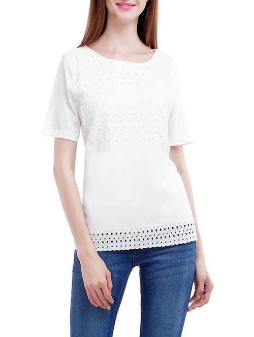 white cotton regular top - 12799431 - Very Small Image - 1