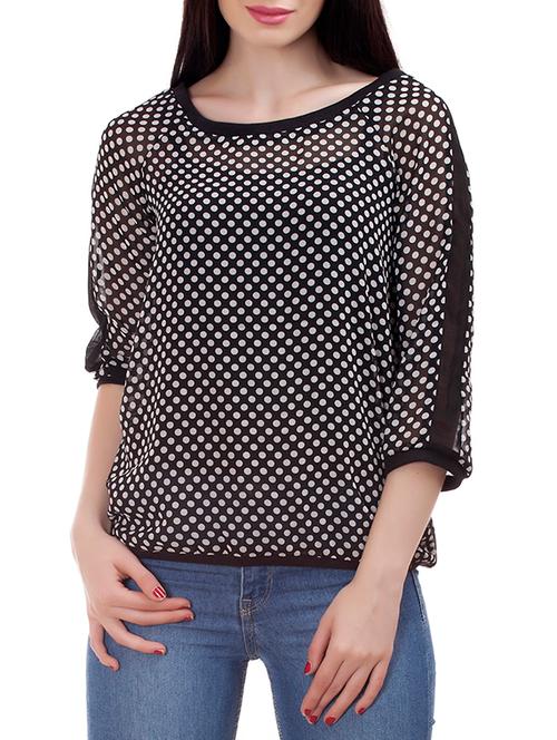 black polyester regular top - 12799438 - Very Small Image - 1