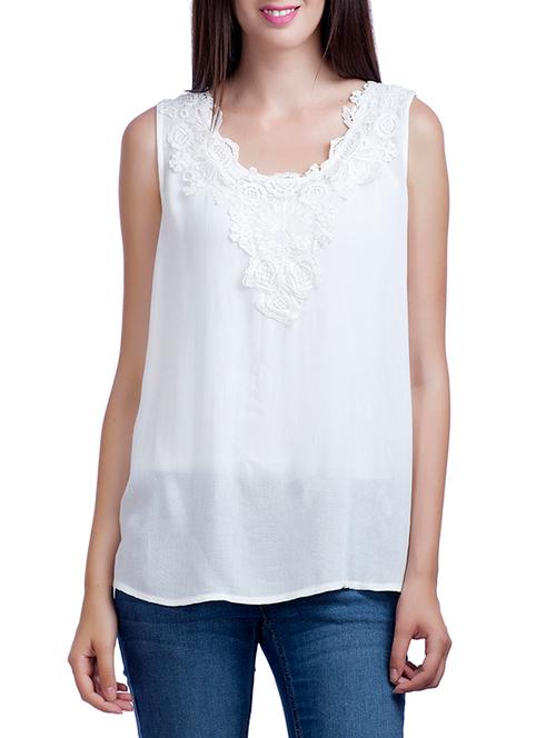 white viscose regular top - 12799460 - Very Small Image - 1