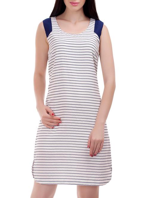 white polyester aline dress - 12799835 - Very Small Image - 1