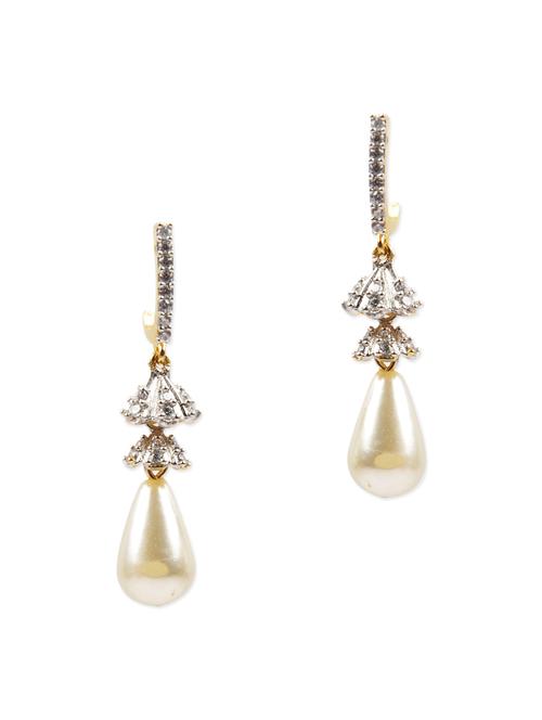 gold brass drop earrings - 12799897 - Very Small Image - 1