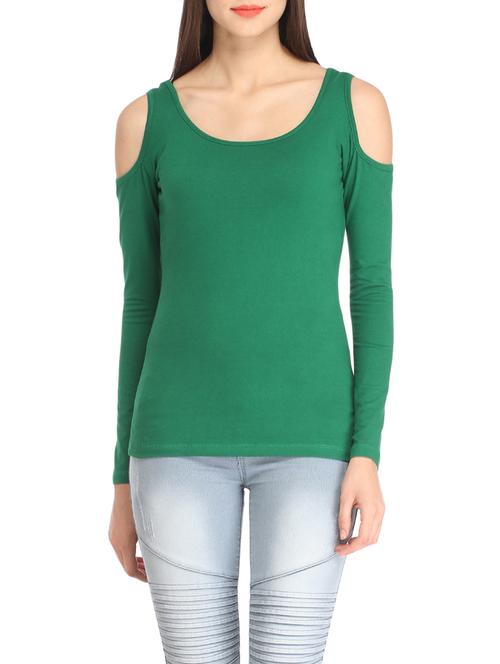 green cotton regular top - 12800128 - Very Small Image - 1