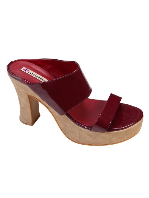 maroon leather toe separator sandals - 12800748 - Very Small Image - 1