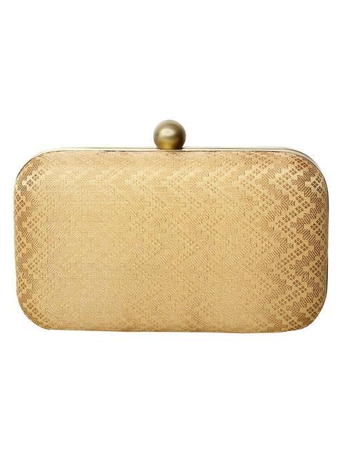 textured gold box clutch - 12801018 - Very Small Image - 1