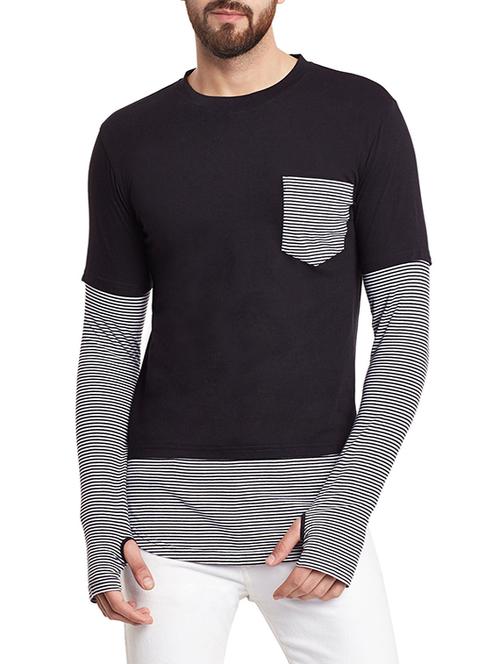 black cotton pocket t-shirt - 12801082 - Very Small Image - 1