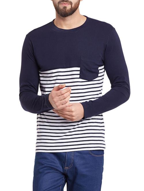 blue cotton pocket t-shirt - 12801091 - Very Small Image - 1