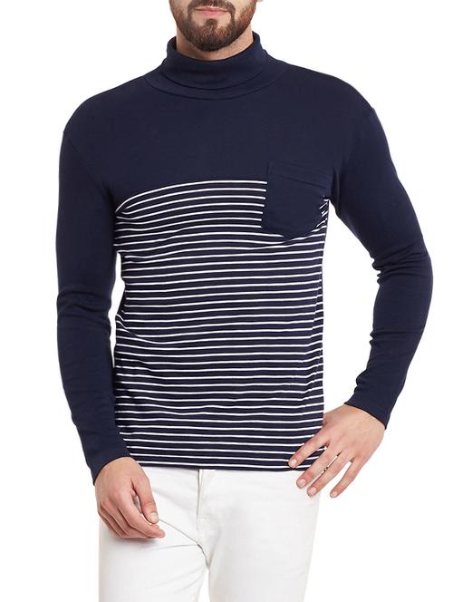 blue cotton striped t-shirt - 12801098 - Very Small Image - 1