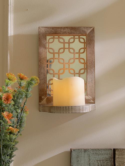 attractive tealight holder with artistic mirrow work - 12801575 - Very Small Image - 1