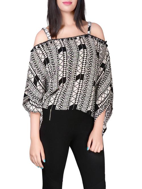 black printed crepe top - 12801762 - Very Small Image - 1