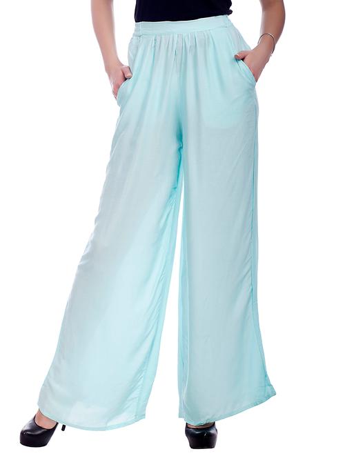 light blue rayon palazzo - 12804519 - Very Small Image - 1