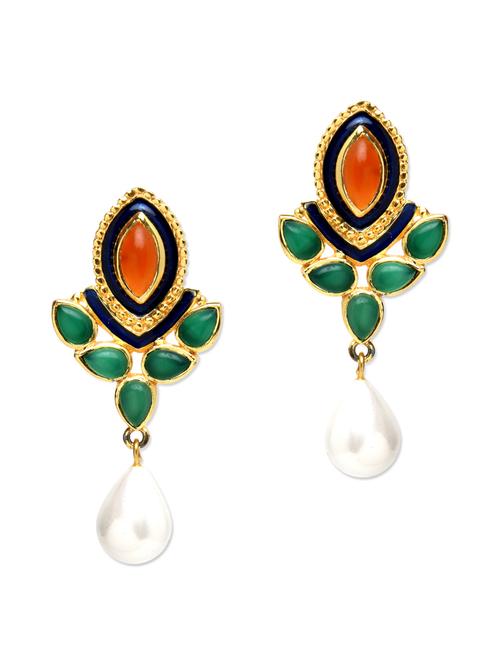 multicolored metallic embellished bold dangler - 1280468 - Very Small Image - 1