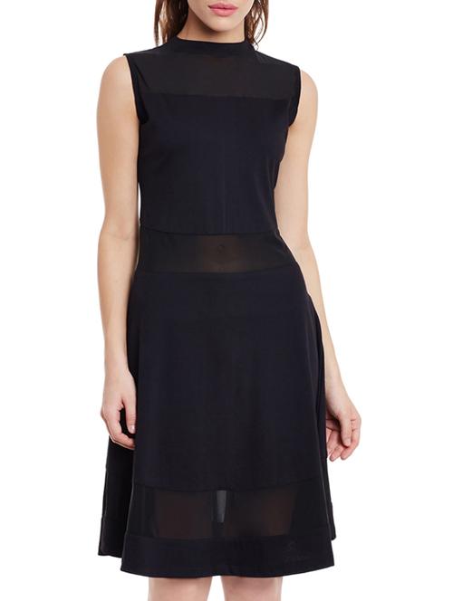 mesh panel a-line dress - 12805728 - Very Small Image - 1