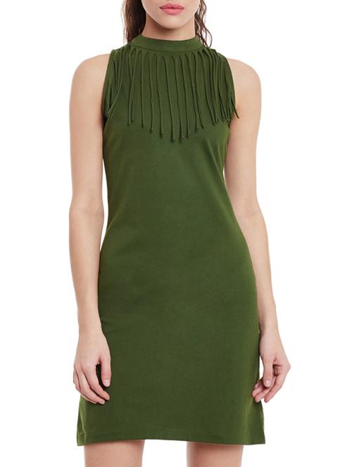 fringe detail sheath dress - 12805730 - Very Small Image - 1