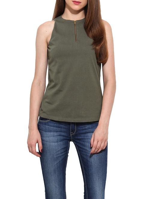 olive green cotton top - 12805751 - Very Small Image - 1
