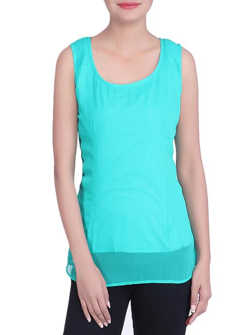 light blue georgette tank top - 12805861 - Very Small Image - 1