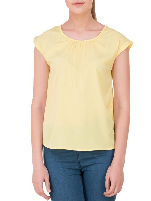 yellow poly crepe top - 12806553 - Very Small Image - 1