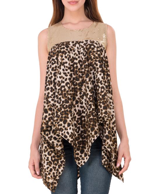 brown georgette top - 12806561 - Very Small Image - 1