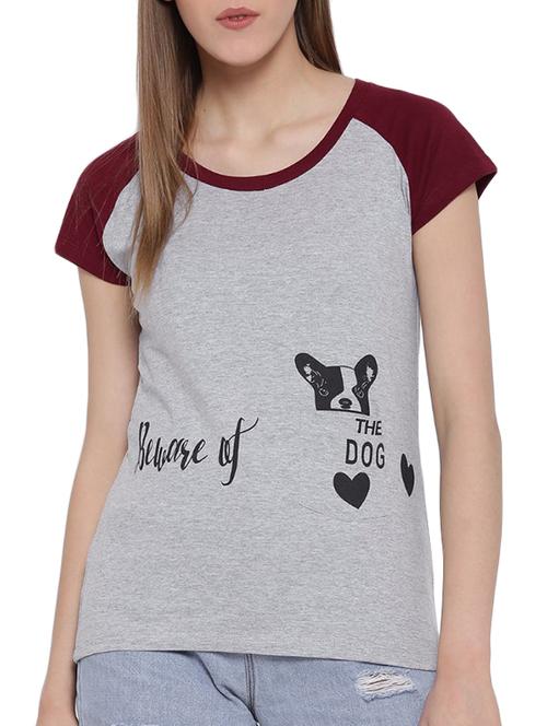 grey printed cotton regular tee - 12806735 - Very Small Image - 1