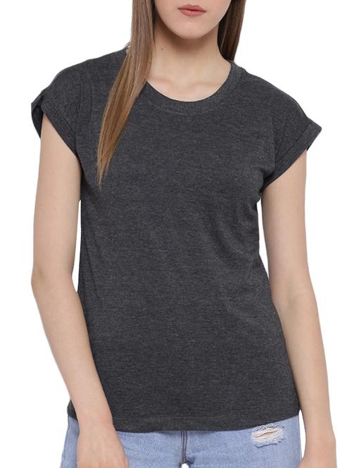 charcoal grey cotton regular tee - 12806740 - Very Small Image - 1