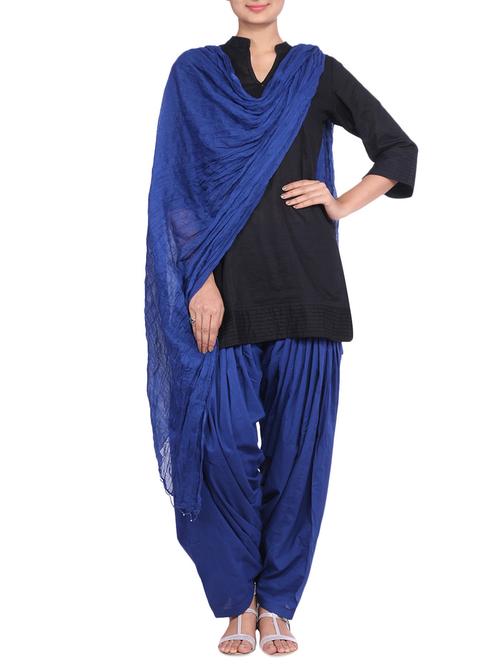 blue cotton salwar with dupatta - 12808796 - Very Small Image - 1