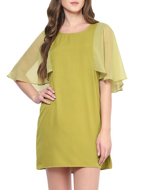 green crepe shift dress - 12809189 - Very Small Image - 1