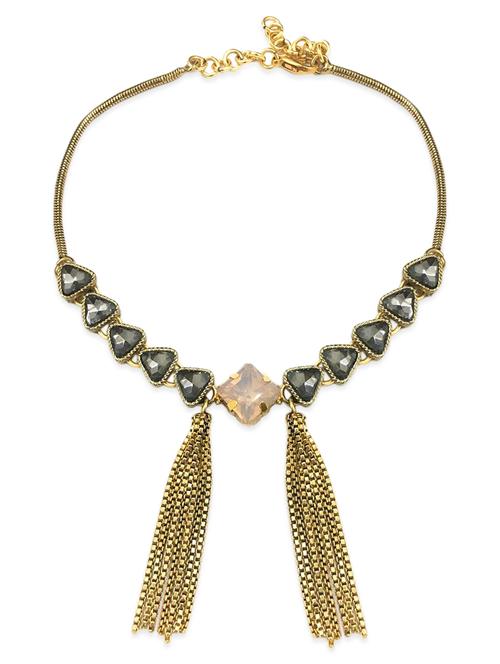 antique gold embellished brass choker necklace - 12809680 - Very Small Image - 1