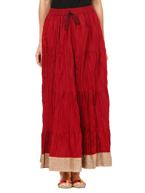 red cotton maxi skirt - 12810344 - Very Small Image - 1