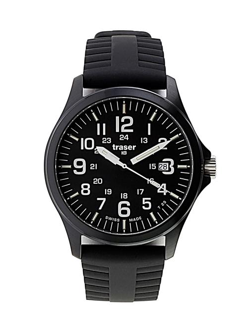 traser h3 men's officer's pro swiss watch with silicone strap - 12812685 - Very Small Image - 1