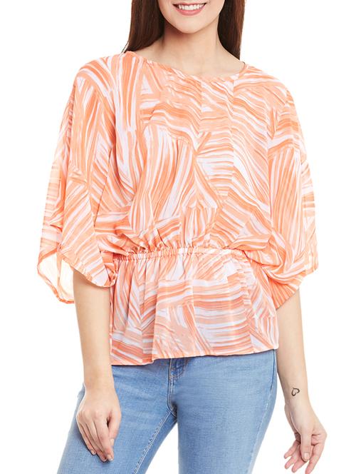 elasticated waist printed top - 12814083 - Very Small Image - 1