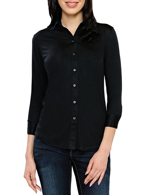 black cotton regular shirt - 12814673 - Very Small Image - 1