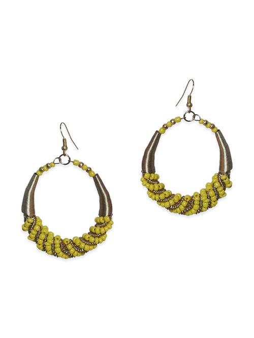 yellow metal drop earrings - 12814740 - Very Small Image - 1