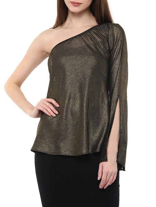 gold georgette top - 12814918 - Very Small Image - 1