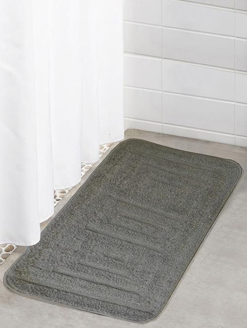 lushomes polyester grey microfibre small bathmat with rubber backing (single pc) - 12815536 - Very Small Image - 1