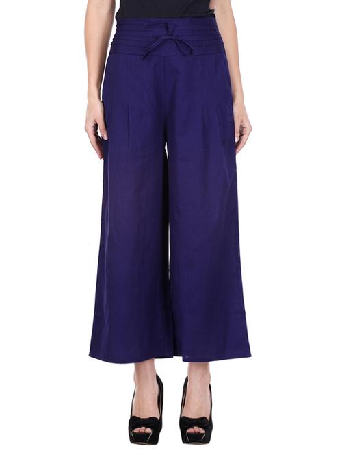 blue cotton palazzos - 12816349 - Very Small Image - 1
